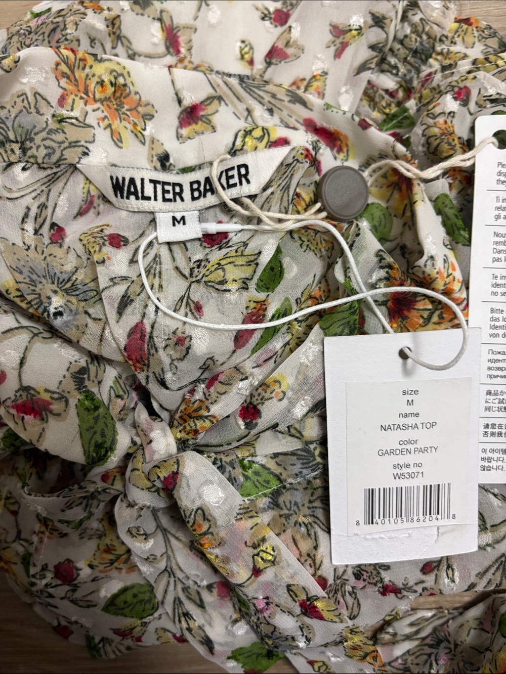 Walter Baker Natasha Garden Party Floral Ruffled Blouse - Picture 6 of 7